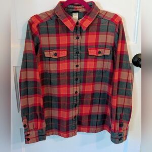 Patagonia Red and Gray Checkered Button Down Shirt